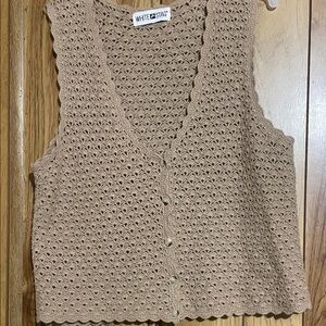 White Stag Tan Crochet Vest